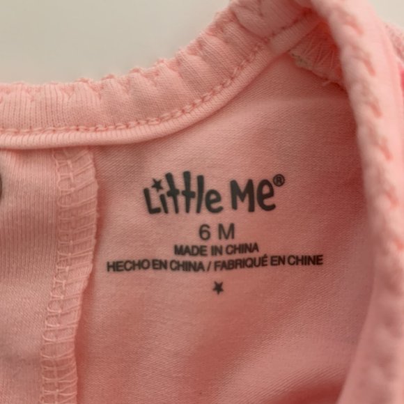 Little Me Pink Floral Holiday Party Dress Ruffle Mesh Tutu Bodysuit 6 Months - Picture 5 of 7